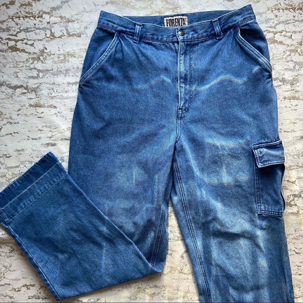 Forenza 90s Y2K Wide Leg high rise cargo jeans